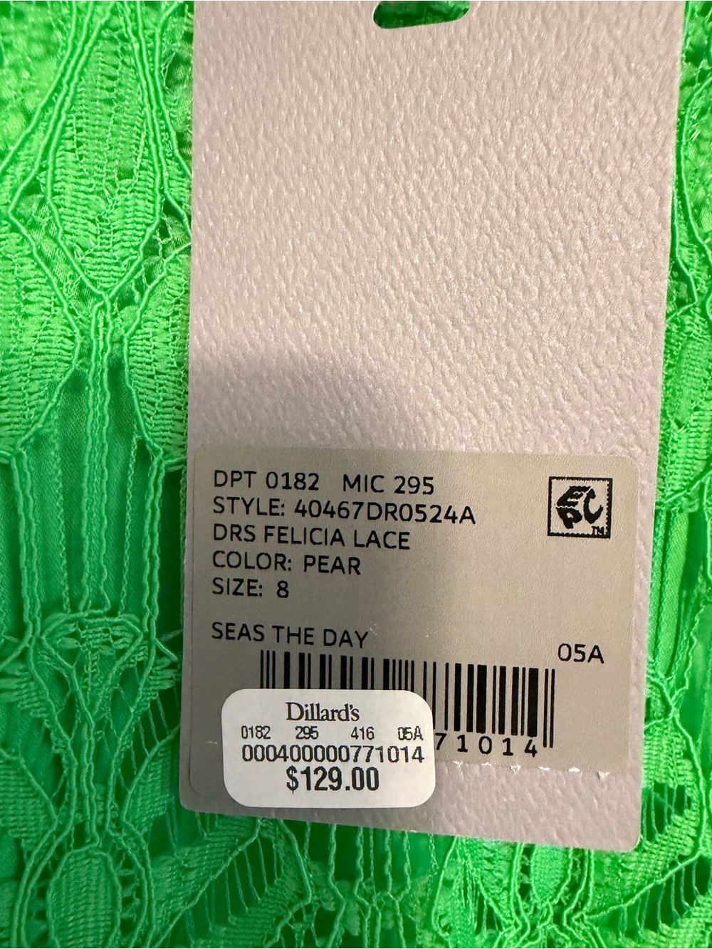Preston & York Neon Green Lace Midi Dress - Picture 7 of 9
